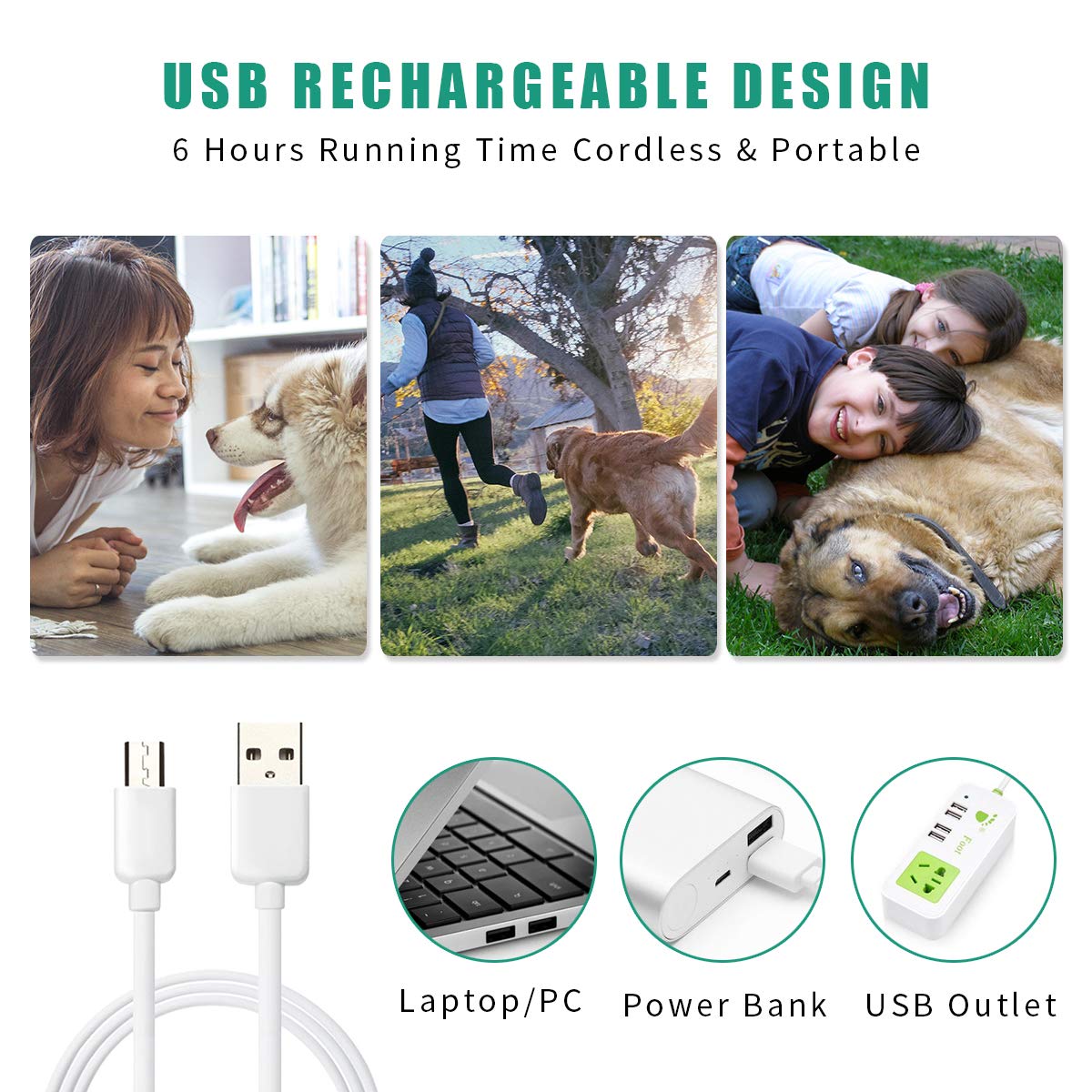 Anewgift Dog Nail Grinder,Electric Dog Nail Grinder Trimmer Clipper with USB Wire, Professional Nail Grooming &Trimming for Small Medium Large Pets, Safe, Ultra Quiet Painless