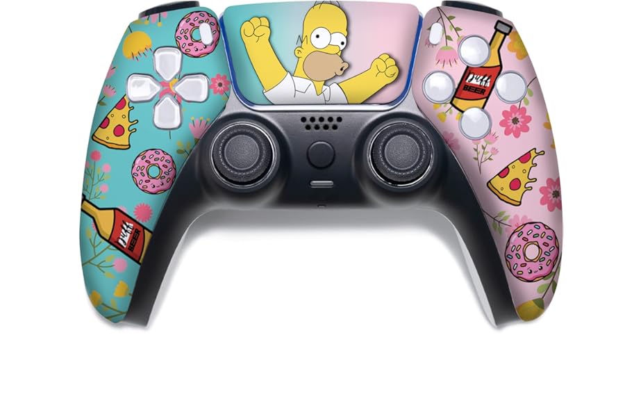 Simpsson Custom PS-5 Controller Wireless compatible with Play-Station 5 Console by BCB Controllers | Proudly Customized in USA with Permanent HYDRO-DIP Printing (NOT JUST A SKIN)