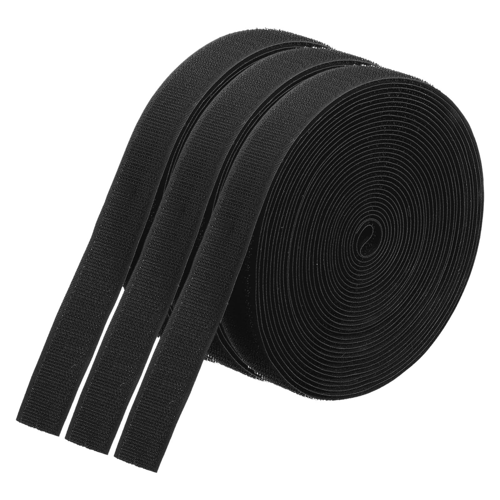PATIKIL 26.25 Feet Carpet Marker Strips, 3 Rolls Nylon Carpet Strips Spots Hook Tape for Classroom Floor Decoration Teacher Education Social Distance, Black