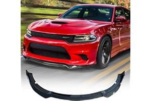 AAriguthel Front Bumper Lip Compatible with 2015-2023 Dodge Charger SE RT SRT GT Sport Style Front Bumper Lip Spoiler Air Chin Body Kit Splitter Black ABS 2019-2023 SRT Trims 4-Door Sedan