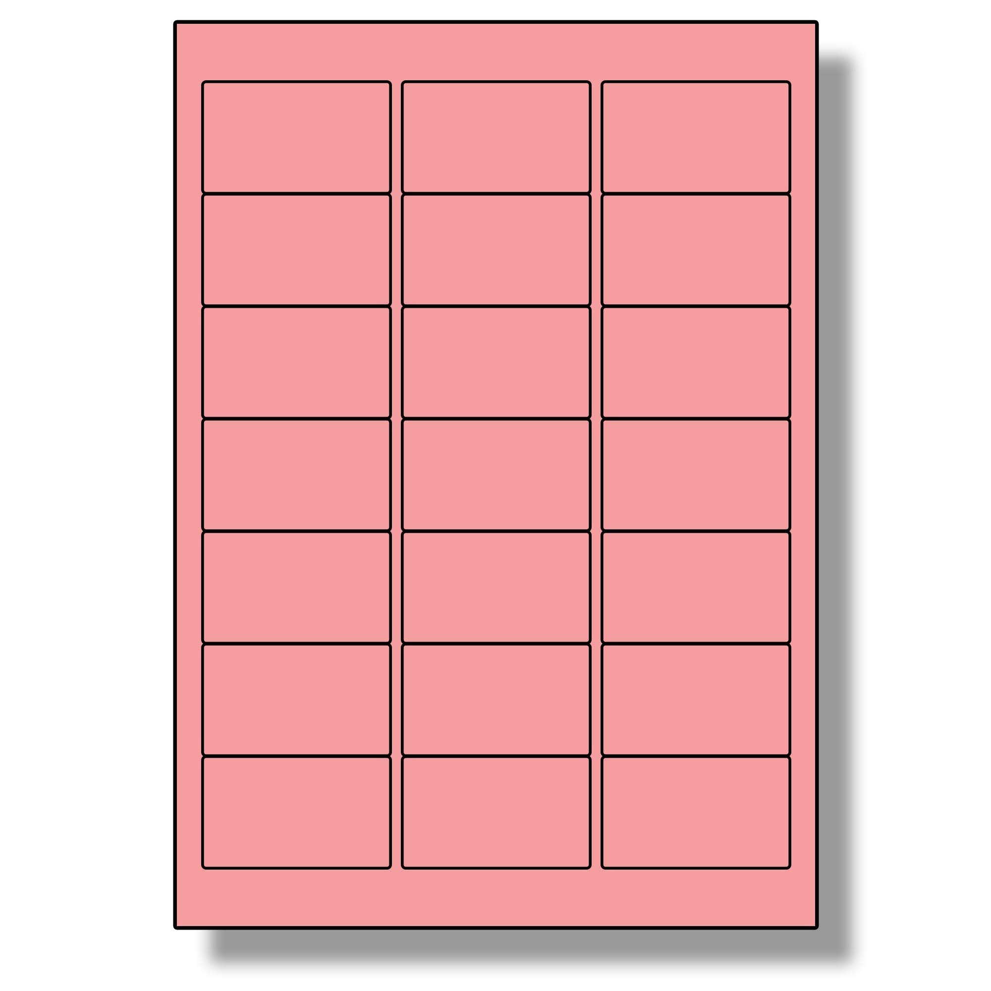 Label Planet® 21 Per Page/Sheet, 5 Sheets (105 Sticky Pink Labels), Blank Plain Matt Quality A4 Coloured Paper Stickers, for Laser/Copier/Inkjet Printer, UK LP21/63C, 63.5 x 38.1 MM, Colour Coding — image 1