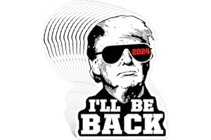 YINENA 100 Pcs I'll Be Back Stickers Funny Trump Sticker Trump 2024 Sticker Trump Funny Decal Trump Accessories Campaign Parody Sticker for Car Motorcycle Helmets Laptop Windshield Bumper Decor 2x3 In