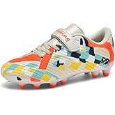 Supnumu Kids Boys Girls Soccer Cleats Firm Ground - Low-Cut Youth Football Cleats, Lightweight Laceless Multi-Ground Training Soccer Shoes