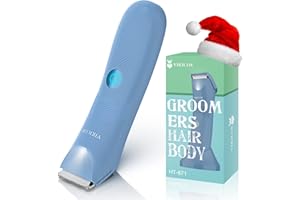 VIKICON Pubic Hair Trimmer for Men, Bikini Trimmer Women, Electric Groin & Body Shaver IPX7 Waterproof Wet/Dry, Body Groomer for Manscaping, Male Razor USB-C Charging, No Nicks, No Cuts, LED Light