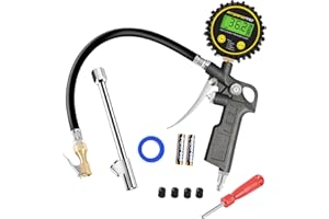 ATsafepro Digital Tire Inflator with Pressure Gauge,200PSI Tire Pressure Gauge with Inflator,Heavy Duty Air Compressor Accessories -Lock On Air Chuck and Dual Head Chuck for Cars,Air Compressor