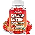 Calcium Citrate Gummies, Sugar Free Calcium Citrate 1000mg for Muscle Healthy, Absorption Calcium Supplements for Adults & Kids, Strawberry, 60 Count