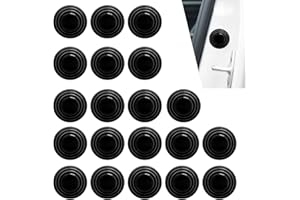 Civwesi Pack-20 Car Door Shock Absorber, 1.1" x 0.4" Thickened Silicone Buffer Sound Insulation Pad, Multi-Function Anti-Collision Self-Adhesive Protection Sticker, Universal for Most Cars (Black)