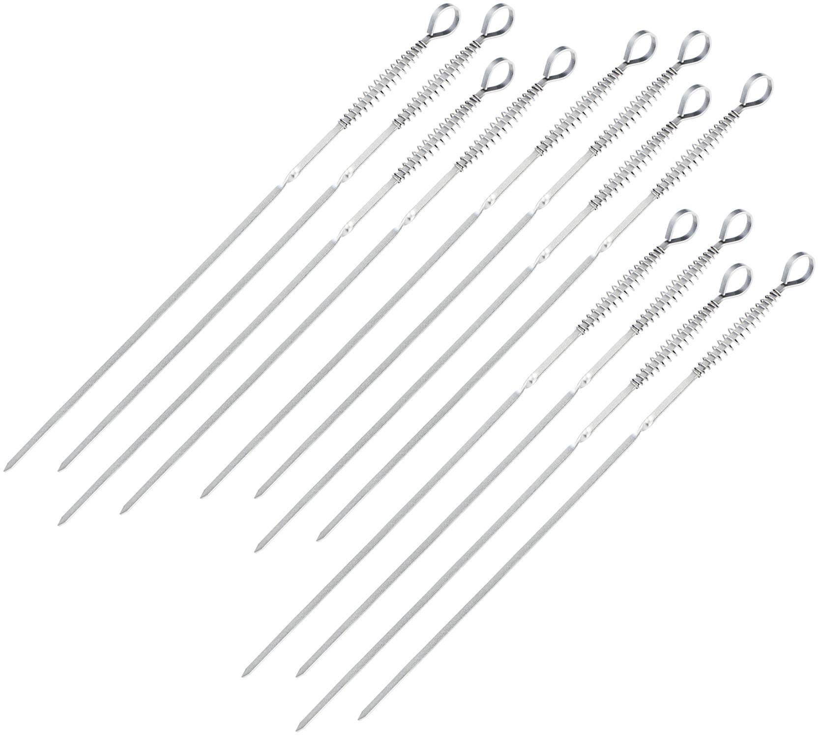 com-four® 12x Stainless Steel Skewer - 42 cm Long Skewers - Silver