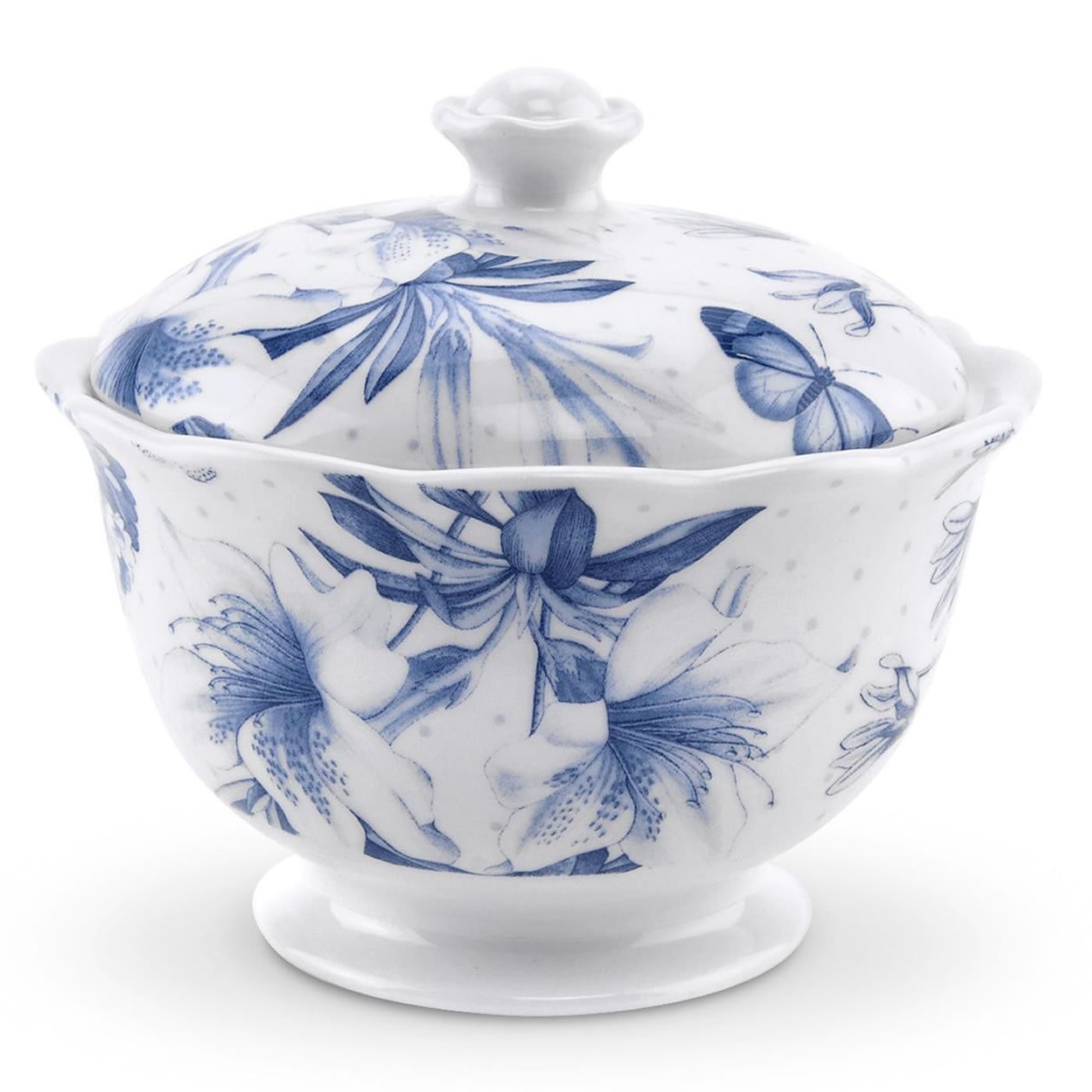 Portmeirion 421486 Botanic Blue Covered Sugar