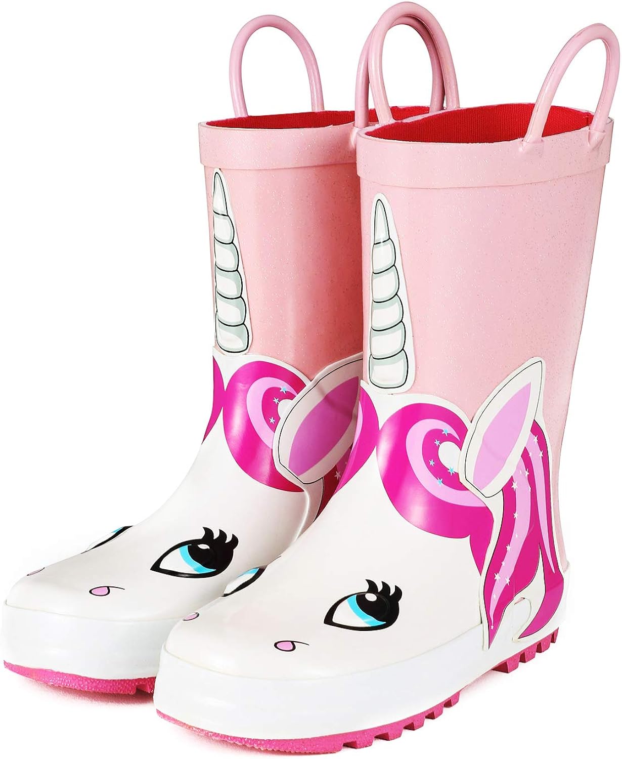 K KomForme Kids Rain Boots, Girl Animal Printed Rubber