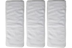 SIGZAGOR 3 Microfiber Inserts for Junior Diapers 4 Layer 6.6inchesX16.1inches (3 Microfiber Inserts)