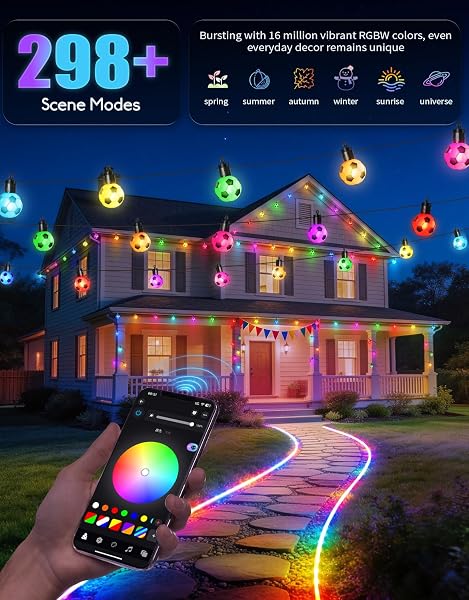RAINBOWSHOW WORLD CUP 2026 SOCCER, SMART OUTDOOR STRING LIGHTS