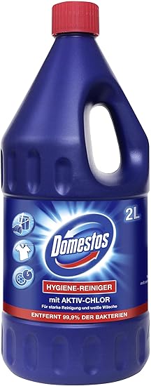 Domestos Hygiene Reiniger mit Aktiv-Chlor, 2 l, 6er Pack