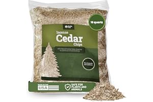 DOUBLE TREE FOREST PRODUCTS Double Tree Incense Cedar Wood Chips for Potting House Plants, Vegetable Garden Beds, Yard, Pet Bedding & Landscaping, 100% Natural & Shredded, Cedar Shavings for Indoor & Outdoor Use (16 Quart)