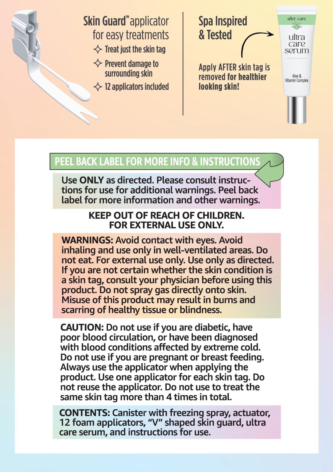 The Ultimate Skin Tag Removal Kit with Post Treatment Serum - FDA-Cleared Cryo Treatment - Safe, Painless and Effective Treatment for Skin Tags - Includes 12 Applications and One-Handed Skin Guard