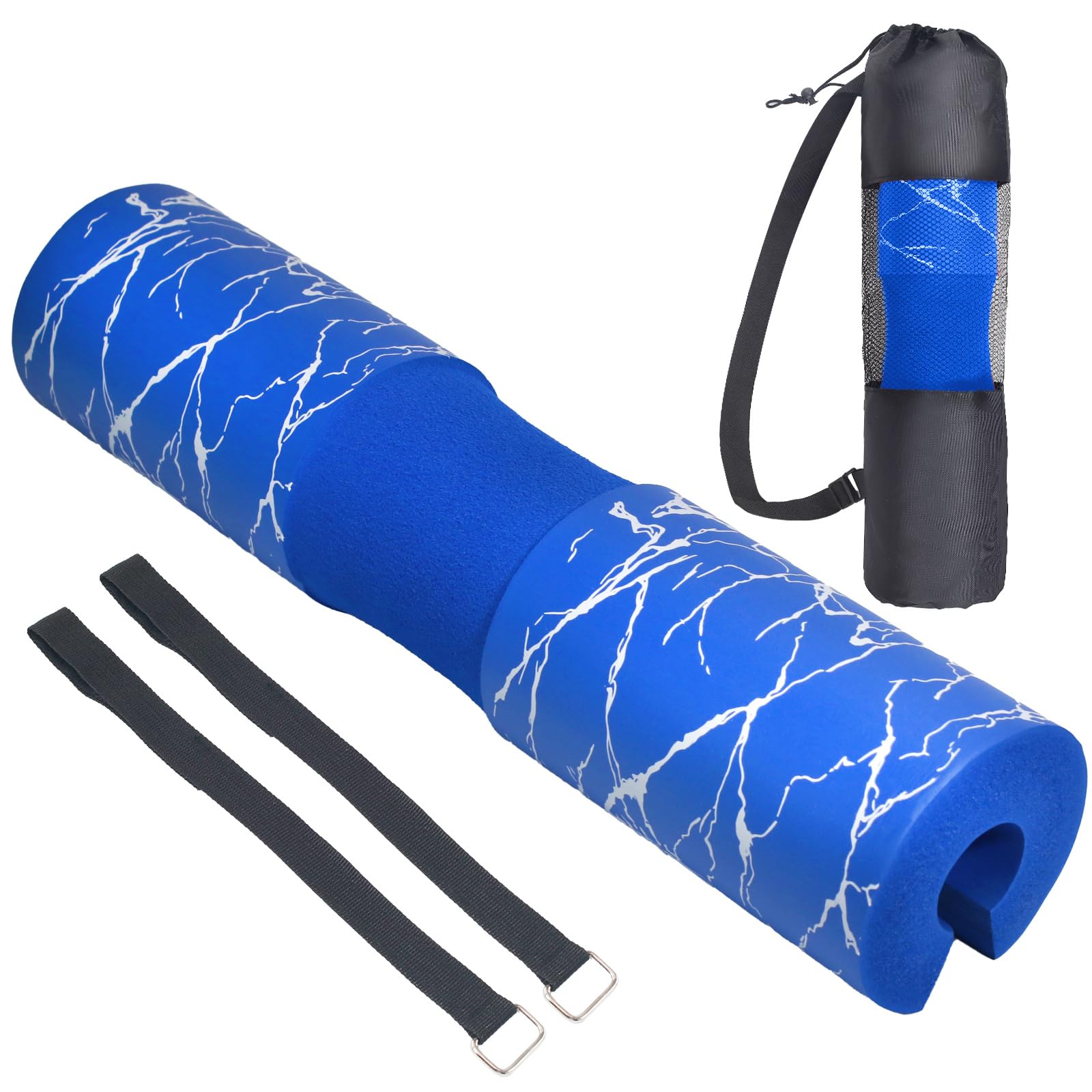 Dickplay Barbell Pad Squat Pad Comfy Extra Thick Foam Padding for Hip Thrusts Gym Fitness Work Out Heavy Duty Weightlifting Comfortable Squats Lunges Glute Bridges Fit Standard and Olympic Bars,Blue