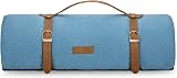 VonShef Picnic Blanket Blue Herringbone Large 220x200cm Waterproof Backing view 9