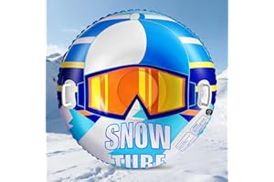 NIBBANACAL Snow Tube, 47 Inch PVC Inflatable Snow Sled for Kids and Adults, Thickened Hard Bottom Sleds Snow with Handles, Winter Toys for Outdoor Sledding Snow Tube Sports