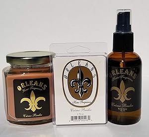 Orleans Home Fragrances - 9oz Candle, Room Spray, and Wax Melt (Creme Brulee)