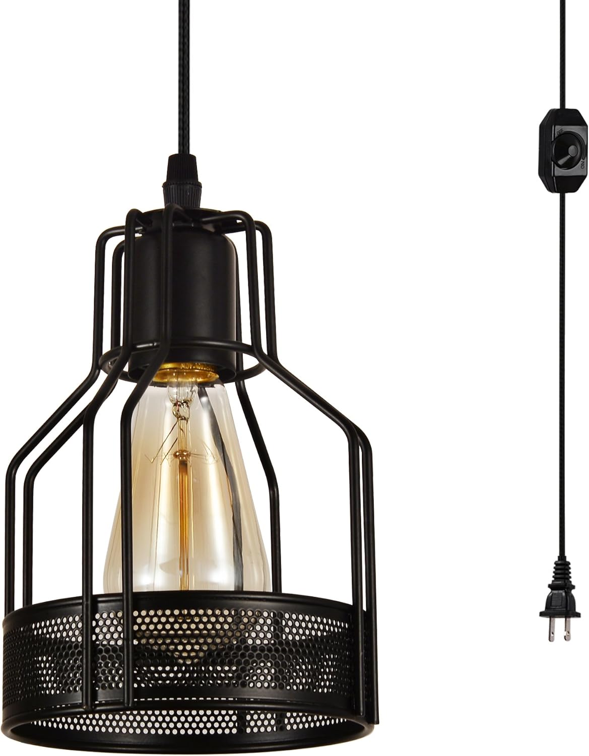 Hmvpl Industrial Pendant Light With 16 4 Ft Plug In Cord And On