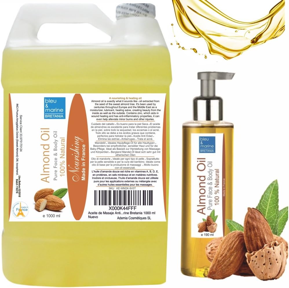 Cold Pressed Sweet Almond Oil, Massage Oil, Body, Face Oil, Hair Moisturiser, Baby Skin, Anti Stretch Marks, 100% Natural - Image 4
