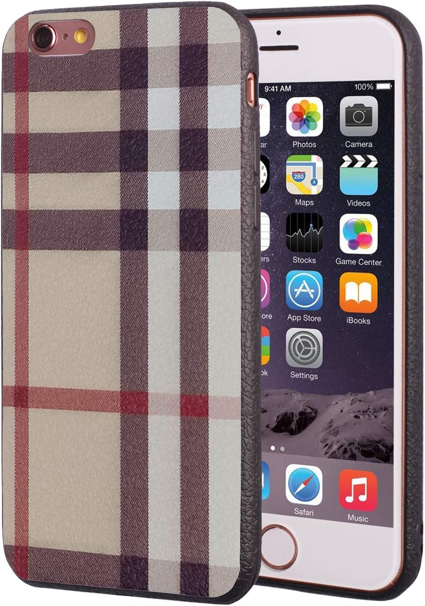 iphone 6/iphone 6s Case,Retro Plaid Stripes Black TPU Rubber Protective Cover for Apple iphone 6/iphone 6s 4.7 inch - Khaki Plaid