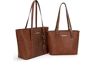 Montana West Tote Bag for Women Large Purse and Handbags Set Embossed Collection Purse 2Pcs Set