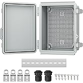 Joinfworld Outdoor Electrical Box Waterproof Junction Box Plastic Outdoor Weatherproof Electrical Enclosure Box Outside 8.7x6.7x4.3