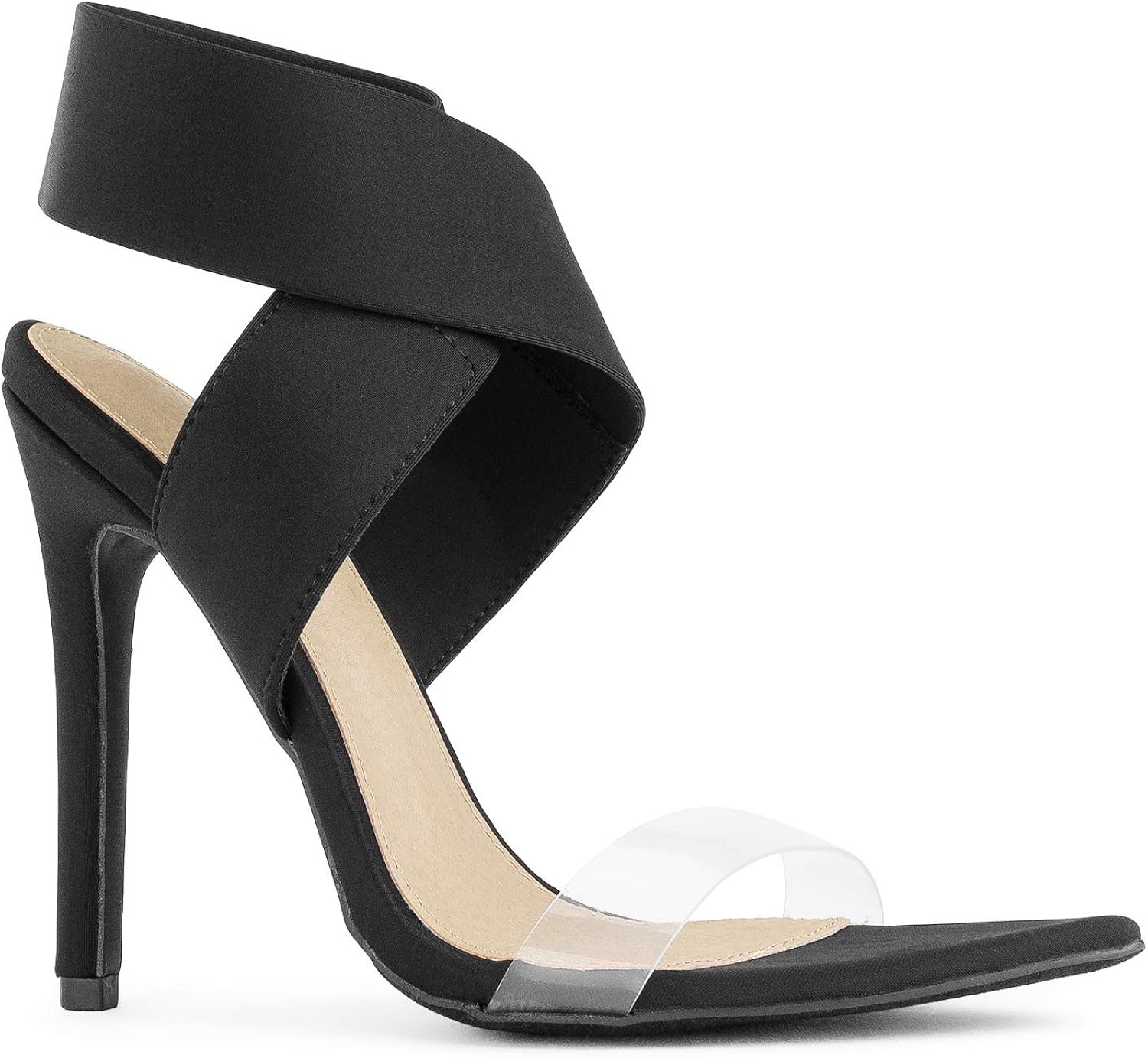 clear strap stiletto heels