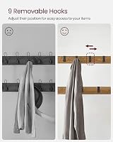 VASAGLE Coat Rack 4-in-1 with Shoe Storage Bench 9 Removable Hooks view 5