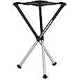 Walkstool - Comfort Model - Black and Silver - 3 Legged Folding Stool in Aluminium - Height 18" to 30" - Maximum Load 440 to 550 Lbs - Made in Sweden