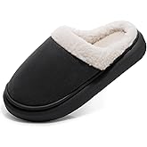 SHIBEVER Fuzzy Slippers Women Indoor: Memory Foam Warm House Shoes - Slip On Closed Toe Comfy Bedroom Slippers Women