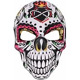 MOHYS Day of The Dead Mask Halloween Skull Mask Masquerade Party Mask for Halloween Cosplay Mexican Party Costume Supply