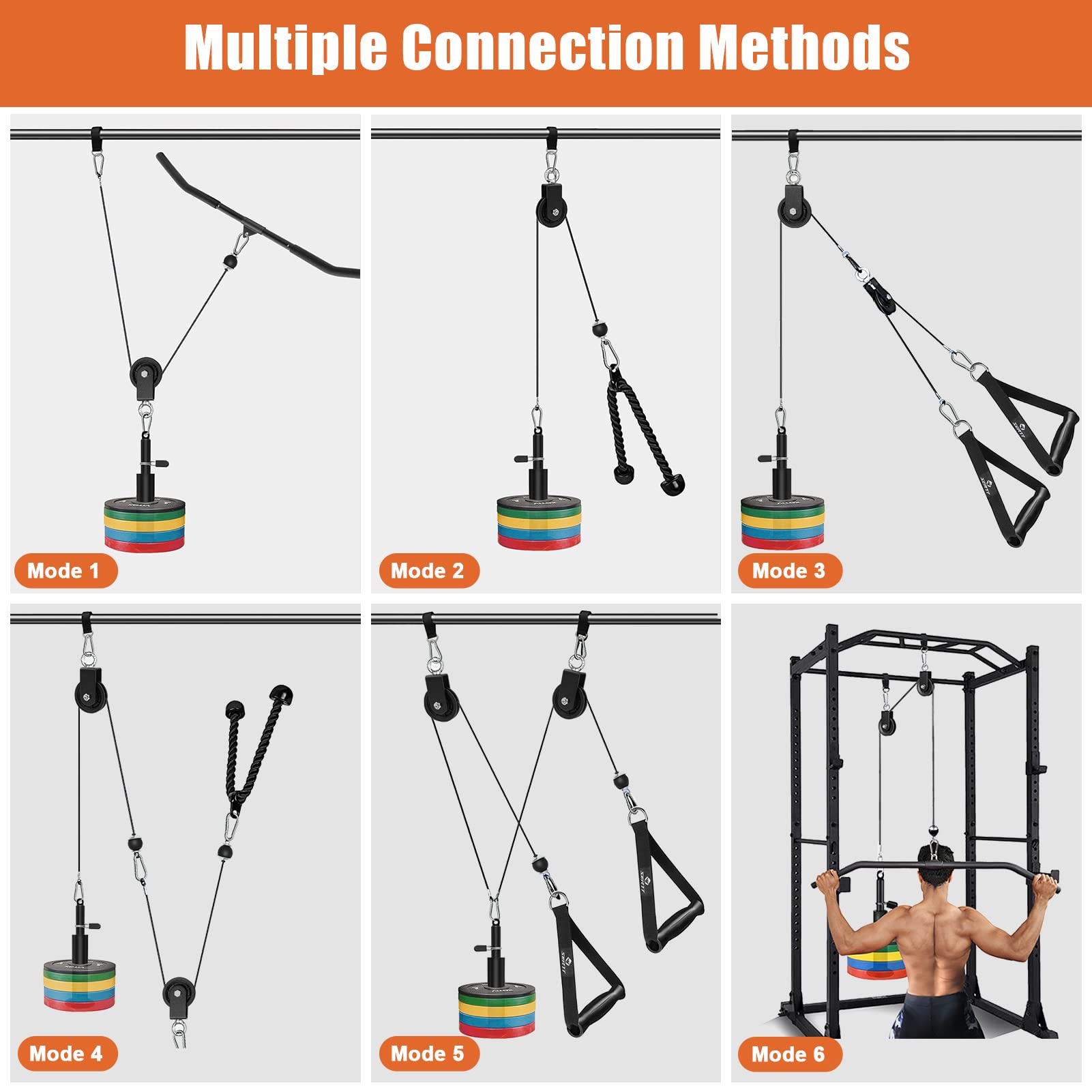 Triceps Exercise Rack Attachment Mua SERTT Home Gym Pulley System - Tricep Workout, Lat Pulldown, Biceps ...