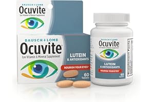 Ocuvite Eye Vitamin & Mineral Supplement, Contains Zinc, Vitamins A, C, E, & Lutein, 60 Tablets, From Bausch + Lomb