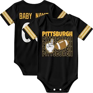 KREDE Baby Clothes Custom Name Bodysuit for Baby Boy Gifts | Short Sleeves Bodysuit with Custom Number Name