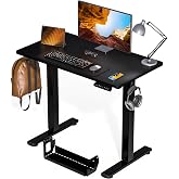 Kingant Standing Desk, 35x20 Inch Electric Height Adjustable Computer Desk | Ergonomic Small Sit Stand Desk Rising Desks for Home Office Stand Up Desk Computer Workstation with Cable Management