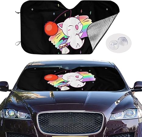 Amazon モーグリファイナルファンタジー1 車用 サンシェード 取り付けが簡単 軽量の日除け 吸盤4個付き 凍結防止 夏冬兼用 カバー 車用 サンシェード 落葉 雨 紫外線 汚れ ホコリ対策可能 130x70cm 車 バイク 車 バイク