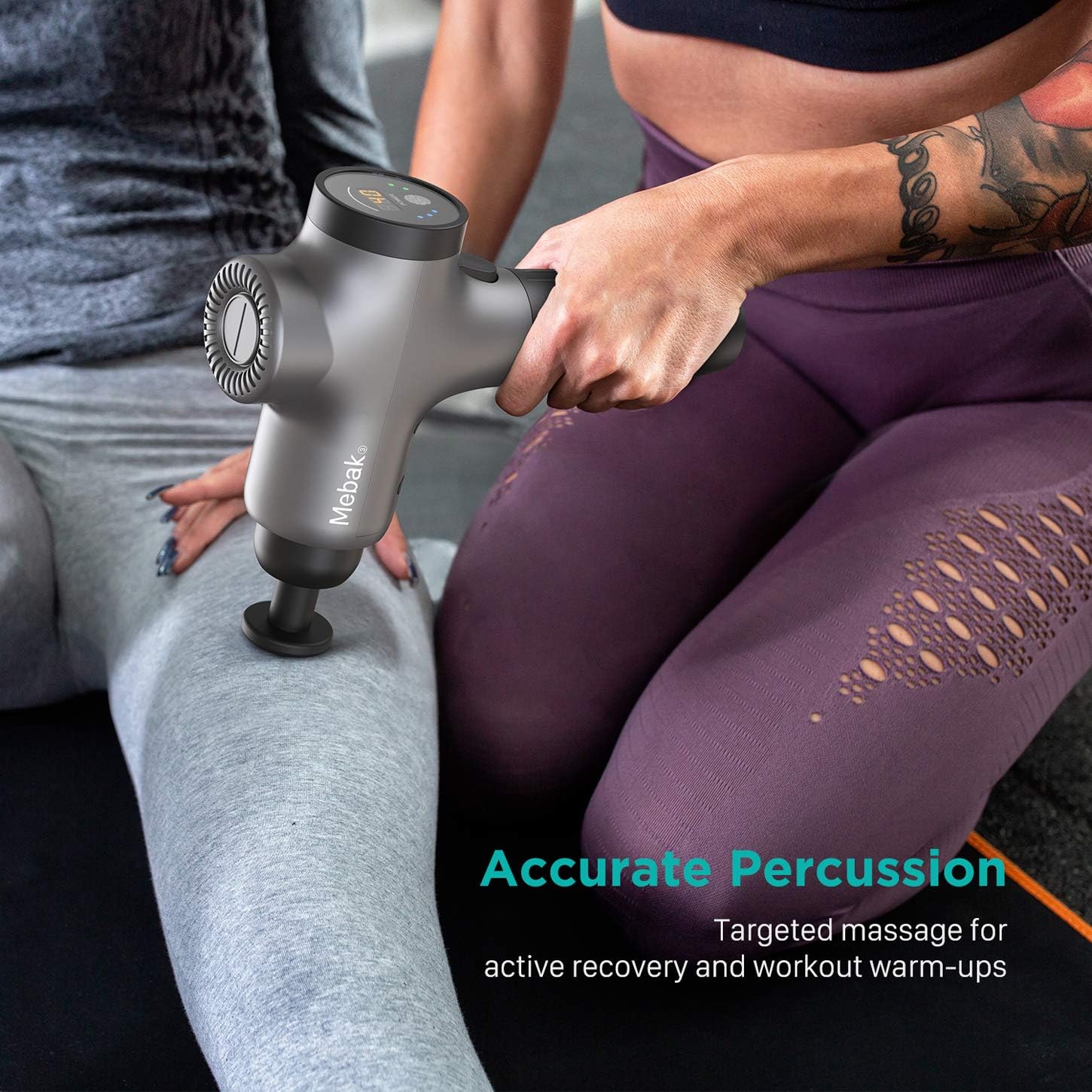 Massager Gun Deep Tissue Percussion Muscle Massage for Pain Relief, Super Quiet Portable Neck Back Body Relaxation Electric Drill Sport Massager Brushless Motor with 7 Attachment 5 Speeds Mebak3: Health & Personal Care