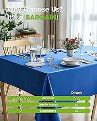 Pureegg Plastic Table Cloth Disposable 10 Pack, 54
