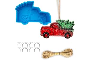 Christmas Truck with Tree Silicone Freshie Mold, Rifanda Car Freshie Silicone Mold for Aroma Beads, Car Freshies, Soap Candle Wax Clay Plaster Mold for DIY Epoxy Resin Craft, Christmas Home Decoration