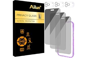 Ailun Privacy Screen Protector+Camera Lens Protector for iPhone 18 Pro Max