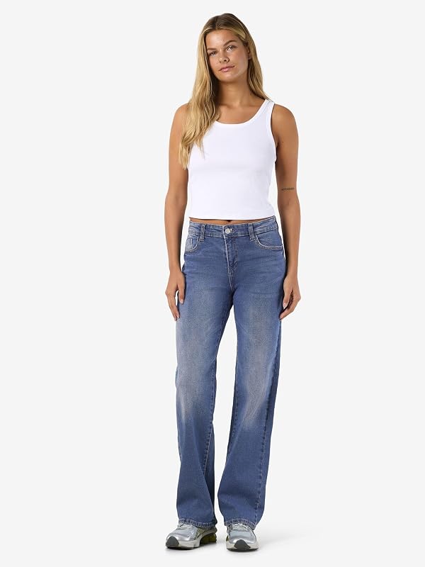 NMYOLANDA Cintura Normal Cintura Regular Jeans Loose Denim, Cor: Azul, Tamanho: 30W / 32L, Comprimento da Perna: L32 — foto 5 de 8