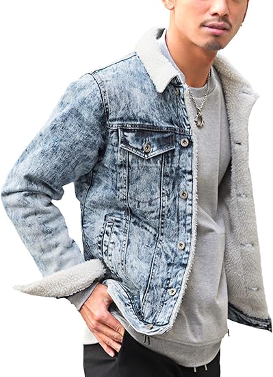Amazon Lux Style ラグスタイル ボア デニム ジャケット デニムジャケット メンズ アウター コート ジャケット 通販