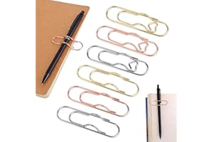 24pcs Metal Pen Clips, Multifunctional Paperclip Multi-Color Paper Clip Pen Holder Charms for Notebook Journal & Planner for 