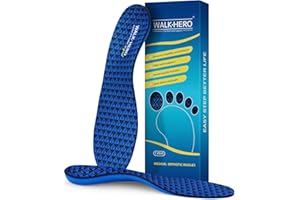 WALK·HERO COMFORT AND SUPPORT Walkhero Plantar Fasciitis Inserts - Arch Support Orthotic Insoles for Flat Foot and Foot Pain, Everyday Comfort and Support (Mens 7-7 1/2 | Womens 9-9 1/2 Blue)