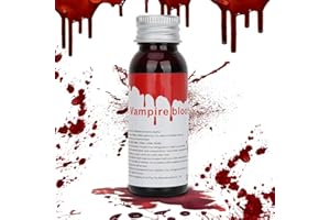 JS2U ZW Halloween Fake Blood Washable, Realistic Effects Fake Blood for Scar Wound and Clothes,Easy Dry Flow Fake Blood for Eyes Drips Nose Bleeds, for Cosplay SFX Zombie Vampire Special Effects,Dark