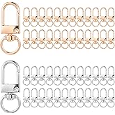 50 Pcs Swivel Lobster Claw Clasps Hardware Accessories Lanyard Snap Hooks Lobster Clasp Rotating Dog Buckle Metal Spring Key Chain for Handbag DIY Bags and Jewelry Making Findings (Gold)