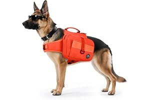 Himal Outdoors Dog Backpack & Saddle Bag, Tactical Hiking Backpack for Large Dogs with Side Pockets & Adjustable Strap