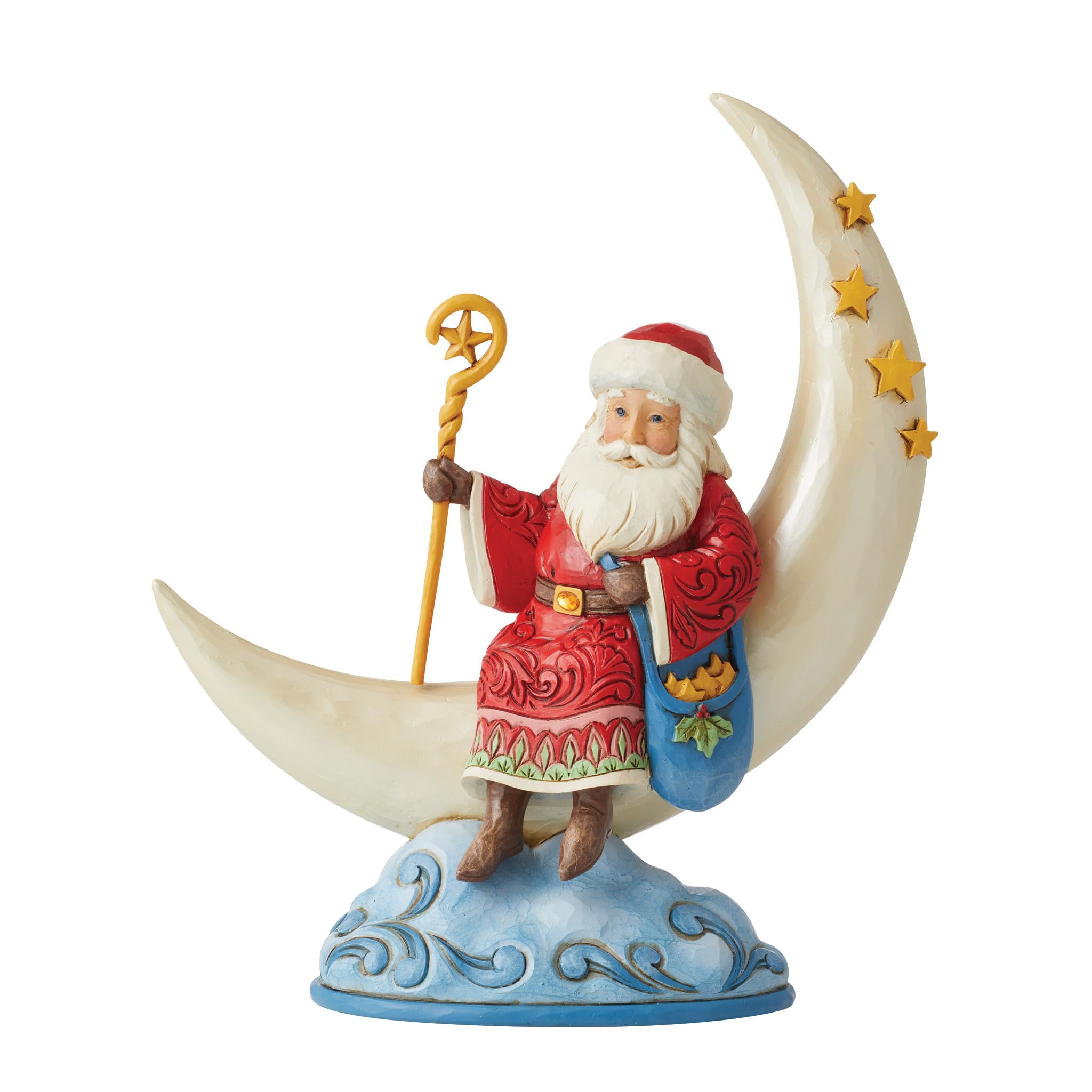 Enesco Jim Shore Santa On Crescent Moon Figurine